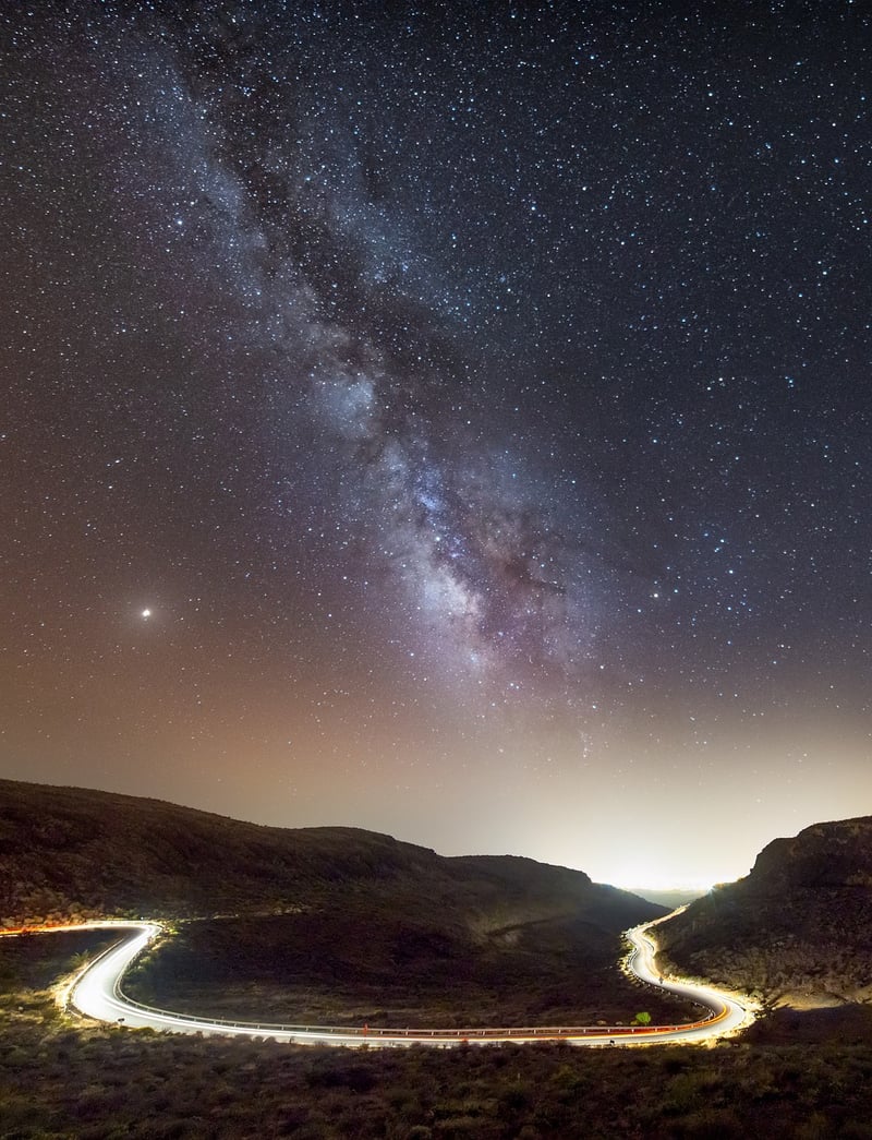 Milky Way galaxy over mountains